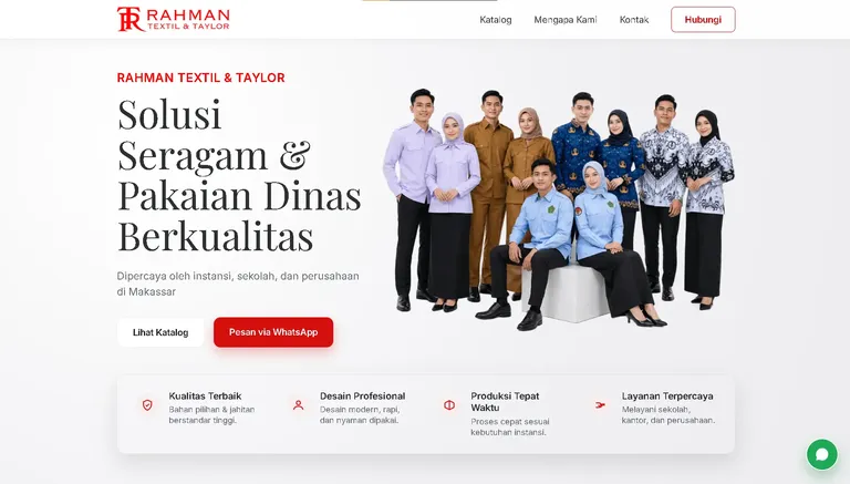 Textile & Tailor Landing Page